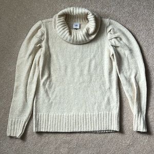 Cabi cream cotton/acrylic cowl neck sweater